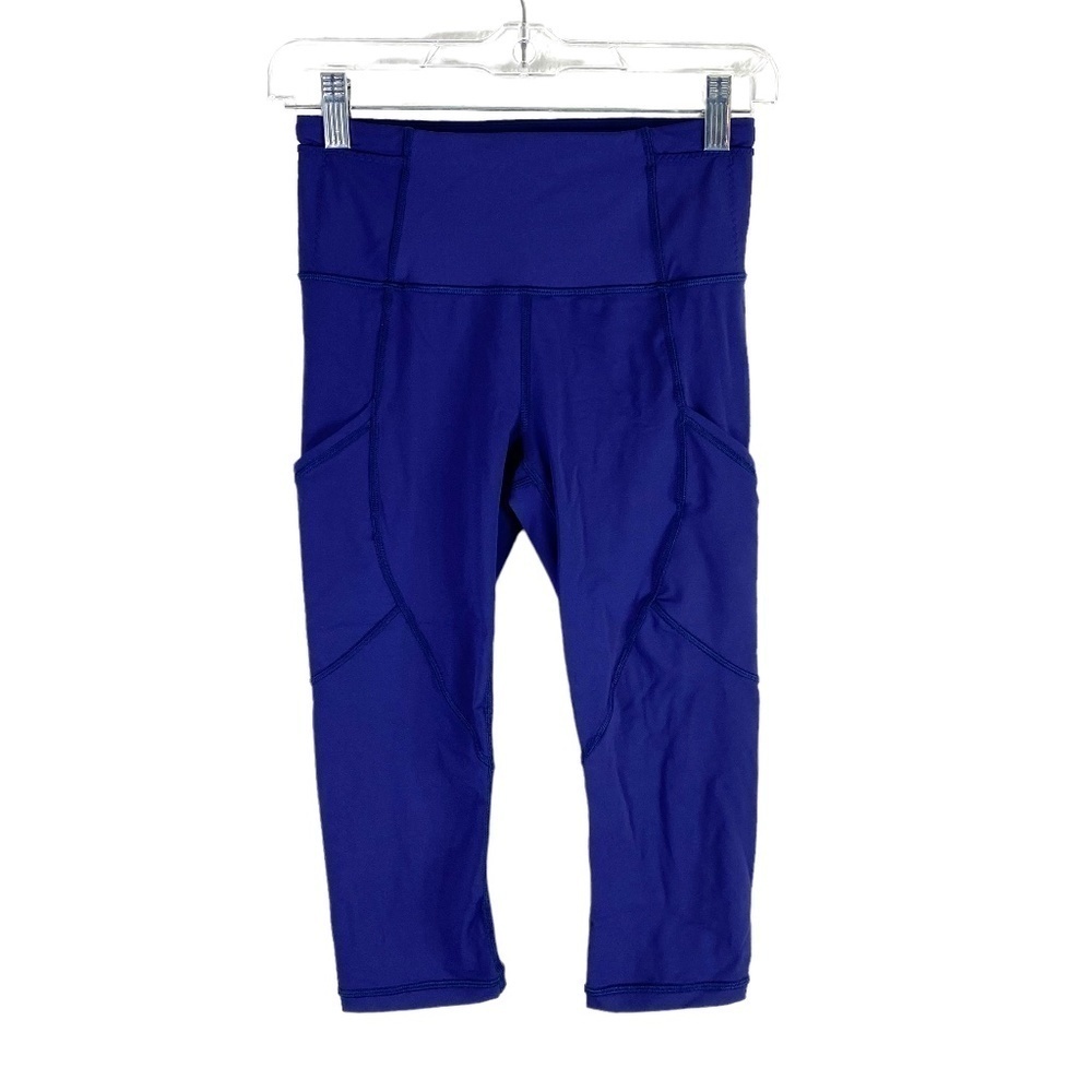 Lululemon Outrun 17” Crop Emperor Blue Luxtreme  SZ 4